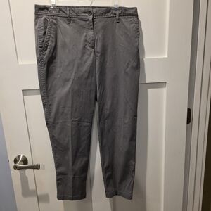Talbots Women's Relaxed Fit Chino Pants Gray Size 10P Casual Classic